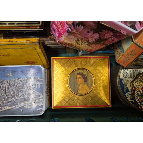 449 - A Large collection of vintage advertising tins; Bairns short hand biscuit tin, Loch Carron Near Kyle... 