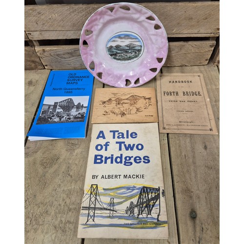 448 - A collection of Forth Bridge Fife Scotland items German porcelain 