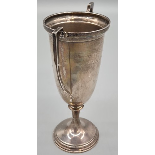 90A - Birmingham silver two handle cup presented to the 