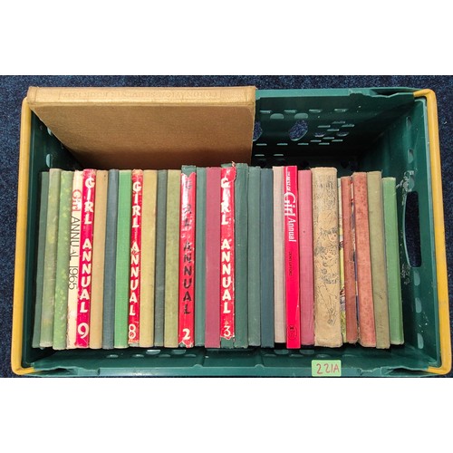 221A - A Crate of antique/ vintage annuals; Girl Annuals, The Big Bedtime Book by Enid Blyton, The Jolly bo... 