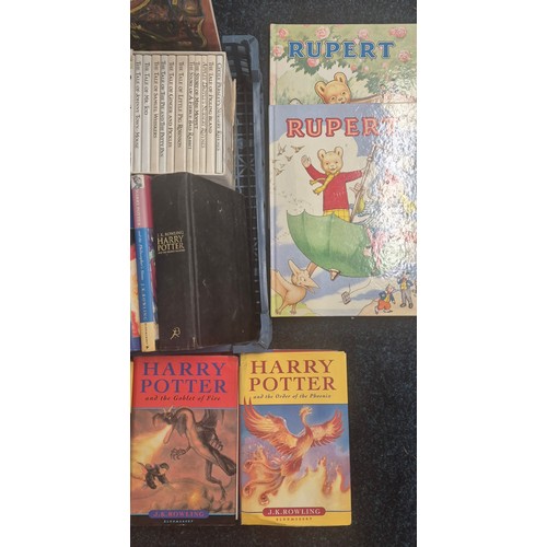 541 - A Small crate of collectable books; Two First edition Harry Pottery- Deathly Hallows books, Manga st... 