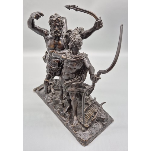 100A - After Francois Rude [French, 1784-1855]
Heavy 19th century Bronze figure group of the education of A... 