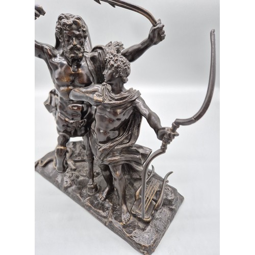 100A - After Francois Rude [French, 1784-1855]
Heavy 19th century Bronze figure group of the education of A... 