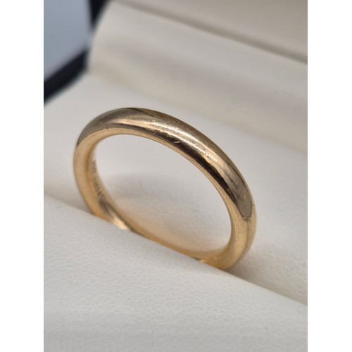 10A - Heavy 18ct yellow gold Wedding band. Stamped 750 BIEGEL. [ring size S] [7.94GRAMS]