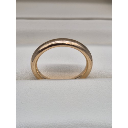 10A - Heavy 18ct yellow gold Wedding band. Stamped 750 BIEGEL. [ring size S] [7.94GRAMS]