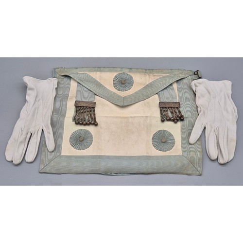 230A - Masonic case and contents; containing various documents printed and hand written on Vellum paper. Gr... 