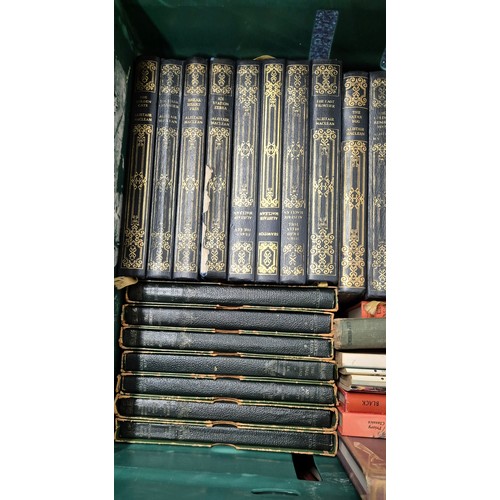 548 - A Crate of mixed antique and vintage books; Punch books, Poetical works by Robert Burns, Great expec... 