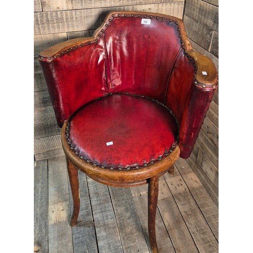 205 - George III style Library tub chair in Oxblood Red upholstery