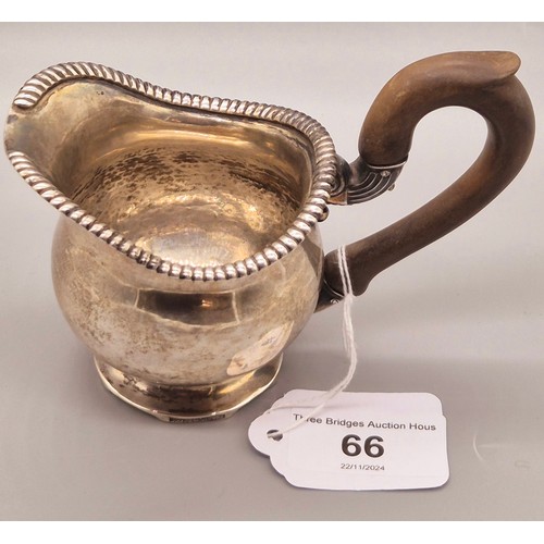 66 - Antique Foreign silver cream jug. Stamped Wollenweber. See images. [9cm high]