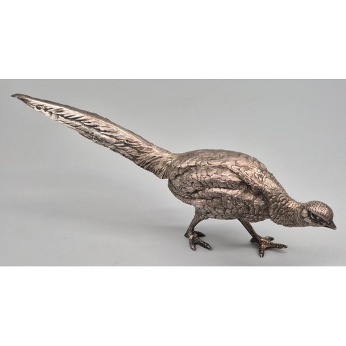 1 - Solid Silver Import London Silver Hallmarked Pheasant Sculpture. Produced by Berthold Hermann Muller... 