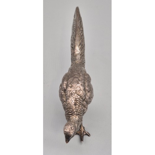 1 - Solid Silver Import London Silver Hallmarked Pheasant Sculpture. Produced by Berthold Hermann Muller... 