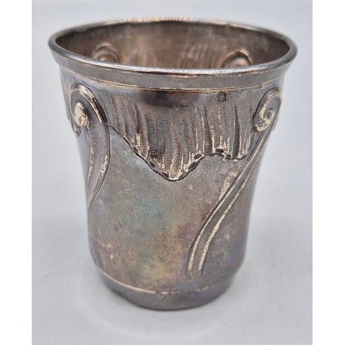 2 - French Silver hallmarked ornate drinking cup. [8cm high] [52.30grams]