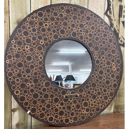 393 - Next entertainment unit together with a large round mirror. [Unit- 54x100x39.5cm]