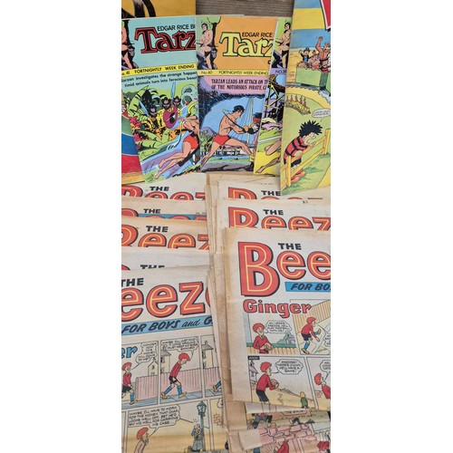 457 - A collection of kids 1970s cartoon magazines; buzz issue 1,The Beano,  The Beezer & topper, The Dand... 