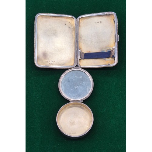 11 - Two Birmingham silver and Shagreen items; Birmingham silver and shagreen covered cigarette case and ... 