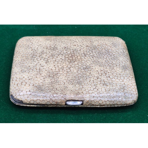 11 - Two Birmingham silver and Shagreen items; Birmingham silver and shagreen covered cigarette case and ... 