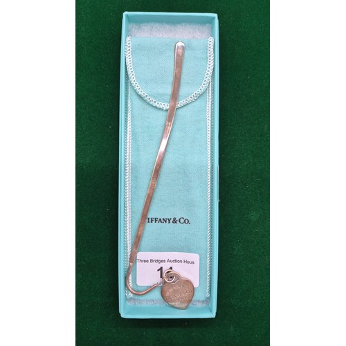 14 - Tiffany & Co Sterling silver bookmark. Comes with pouch and original box.