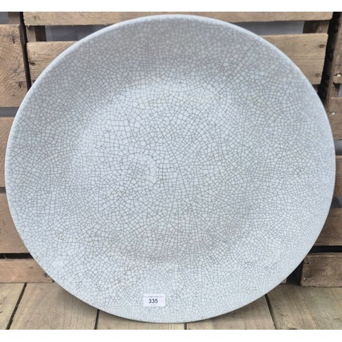 335 - Large Chinese crackle glaze shallow bowl/ wall charger. [50.5cm diameter]