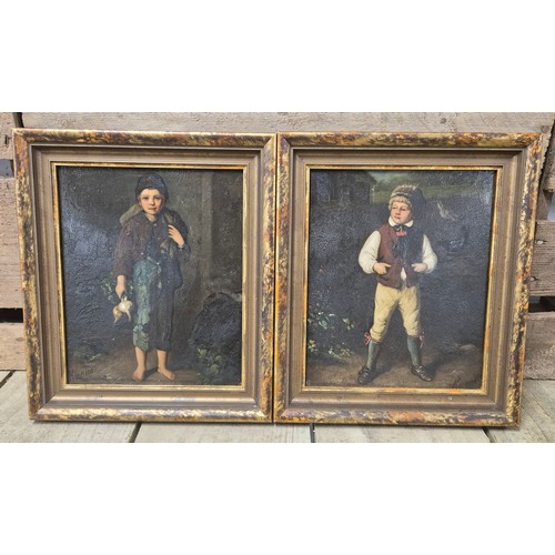 327 - Ludwig Knaus [1829-1910] 
pair of oil paintings 