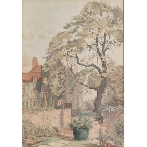 390 - Margaret Rowney 
Original pen and watercolour. Depicting country house and garden. Dated 1933. [Fram... 