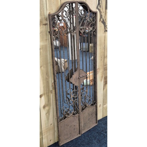 422 - Outdoor Mirror made from Wrought Iron double doors and frame and mirror insert.height 150cm