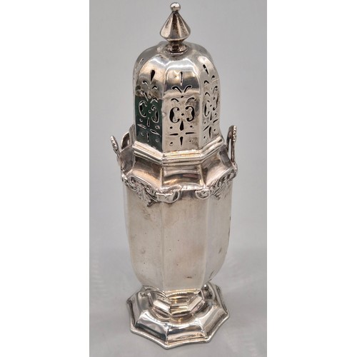 20 - Ornate Sheffield silver hallmarked sugar sifter. Produced by James Deakin & Sons. [17cm high] [154.1... 