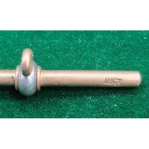 33 - Antique 18ct yellow gold T- Bar. [3grams]