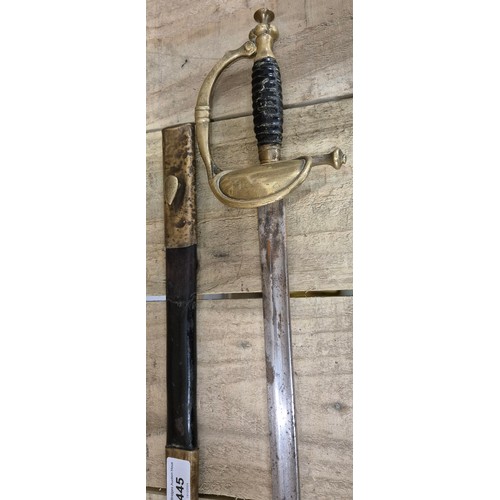 445 - French naval officer sword with sheath 1880-1890 [101cm length]