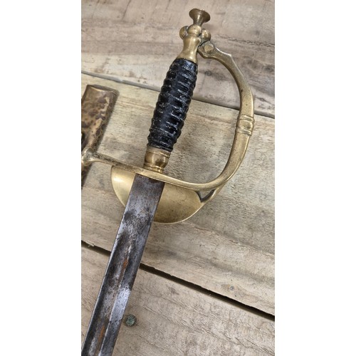 445 - French naval officer sword with sheath 1880-1890 [101cm length]