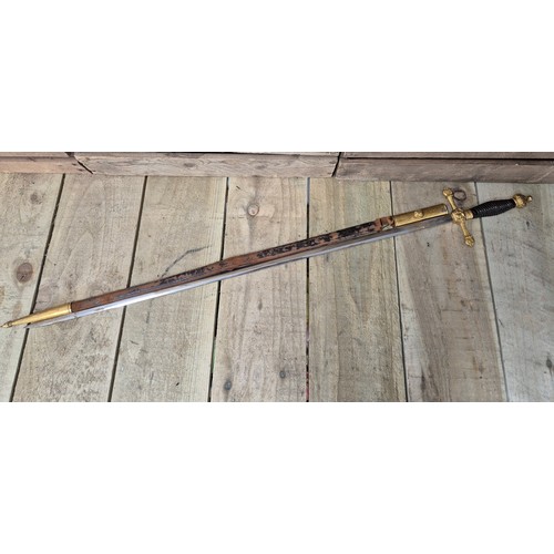 444 - Antique Spanish Toledo sword with scabbard [92.5cm length]