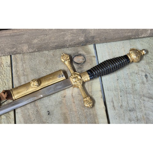 444 - Antique Spanish Toledo sword with scabbard [92.5cm length]