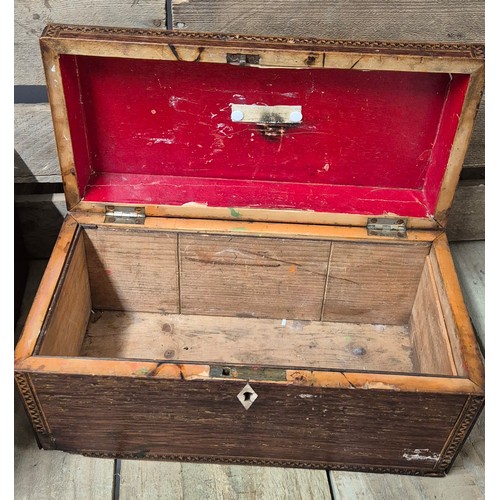 448 - A collection of 19th century Tea Caddys & boxes; Double section caddy boxes, Sewing box with wooden ... 