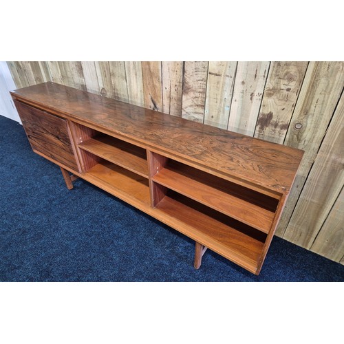 430 - A Mid century sideboard with fitted cupboard & shelves on base support [76.5x184x30.5cm]