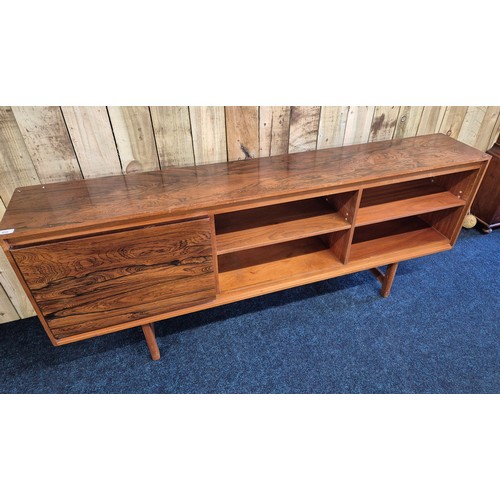 430 - A Mid century sideboard with fitted cupboard & shelves on base support [76.5x184x30.5cm]