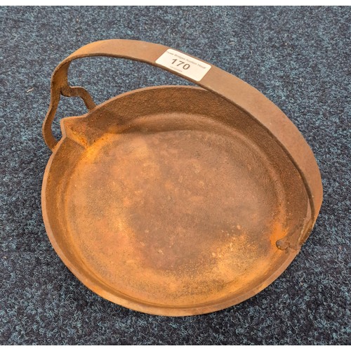 170 - Antique Cast Iron Skillet. Having handle and pourer section. [20x31x29.5cm]