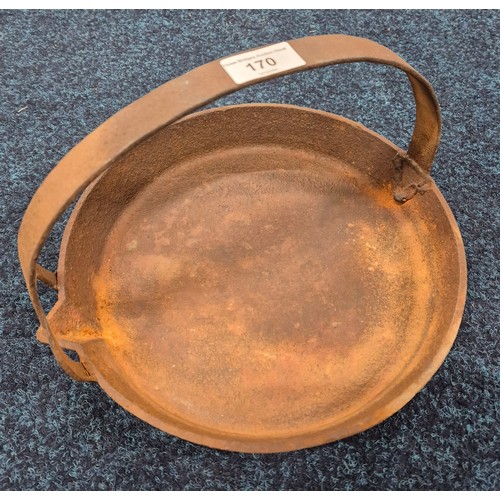 170 - Antique Cast Iron Skillet. Having handle and pourer section. [20x31x29.5cm]