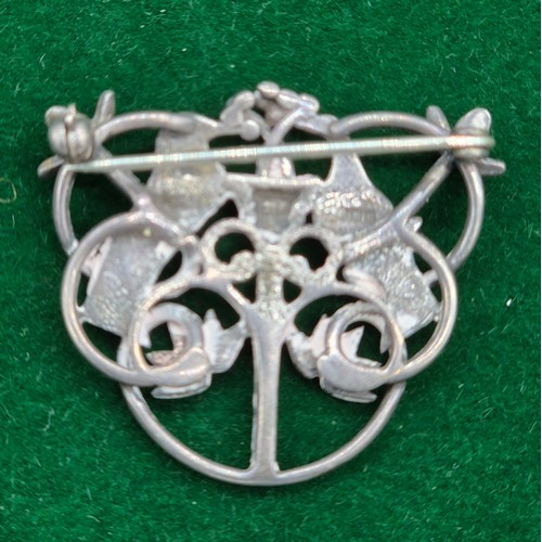 61 - Three silver brooches; Edinburgh silver Ola Gorie Tree of life brooch, Ola Gorie Edinburgh silver an... 