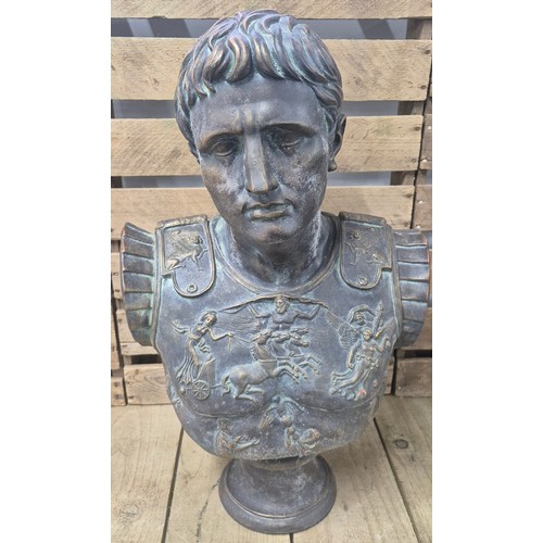 176 - Bronzed Terracotta bust of Julius Caesar. [57cm high]