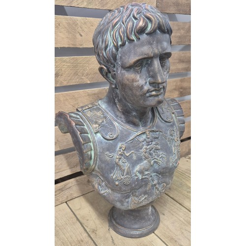 176 - Bronzed Terracotta bust of Julius Caesar. [57cm high]