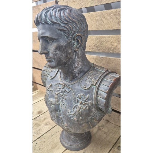 176 - Bronzed Terracotta bust of Julius Caesar. [57cm high]