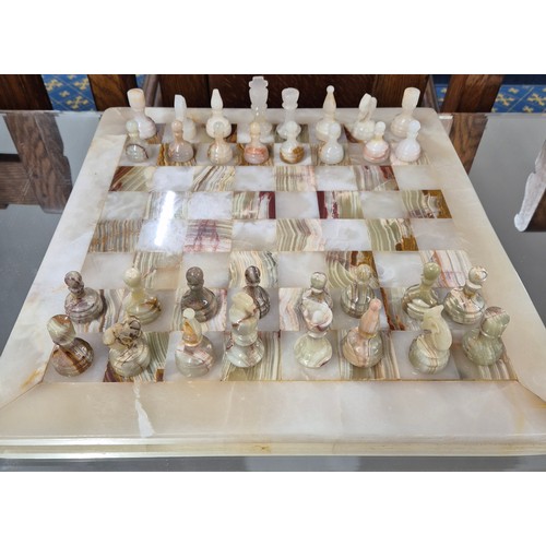 209A - 1970s Onyx chess set with Board