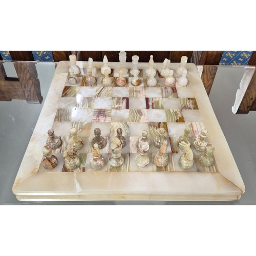 209A - 1970s Onyx chess set with Board