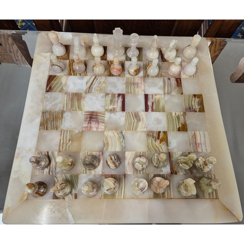 209A - 1970s Onyx chess set with Board