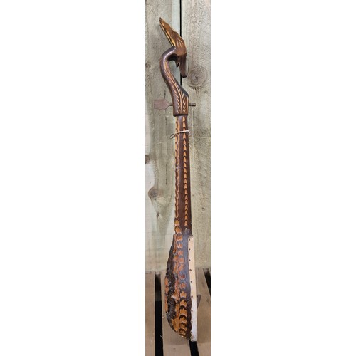 137 - A Vintage Hand Carved Bulkan Gusle String Instrument [93cm height]