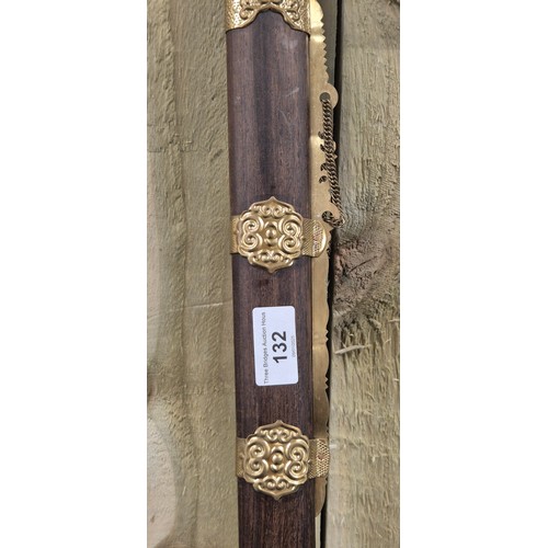 132 - Reproduction Jian Sheng Kungfu style Sword with Wood & metal bound Scabbard [101cm length]