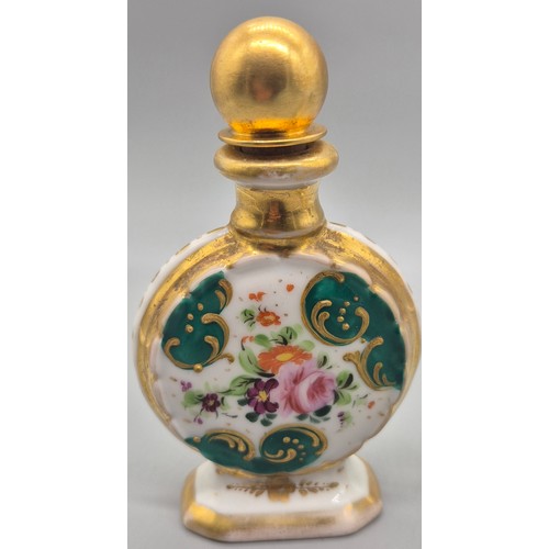 65 - A Lot of four antique and vintage perfume bottles; Two milk glass perfume bottles - missing one stop... 