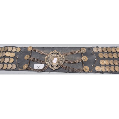 121 - Vintage 1950's Argentina coin Gaucho Belt.