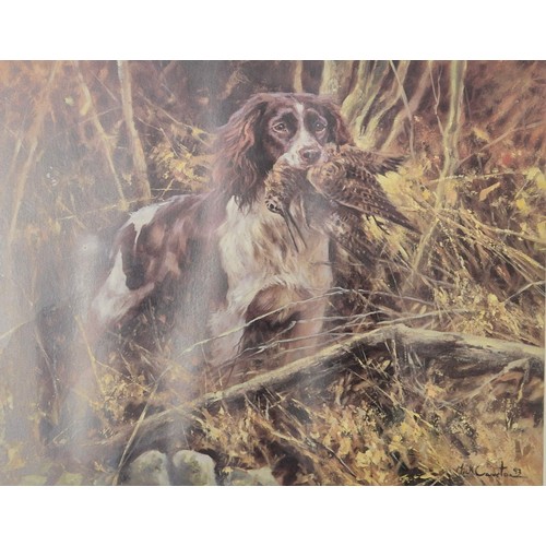 226 - A collection of Five arts Works; limited edition 324 of 850 dog hunting scene By Mick Causton,  Youn... 