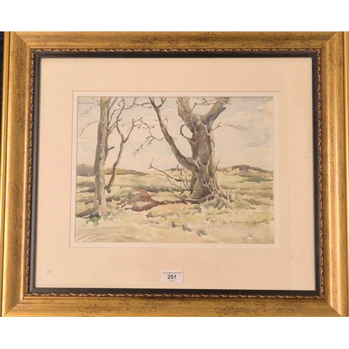 251 - May. M. brown  Water colour countryside scene [55x63cm]