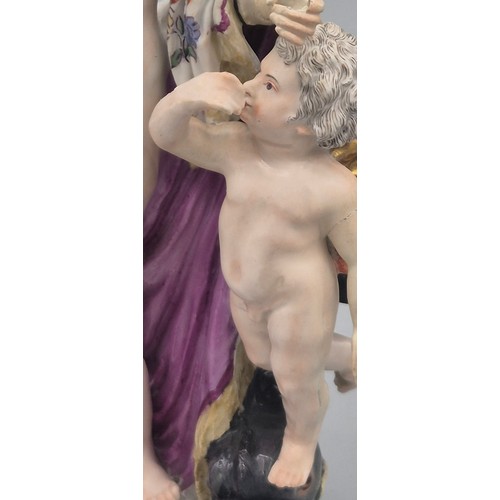 160 - Late 18th century Berlin porcelain figural group of Venus and Cupid. Marking to underside. [20.5cm h... 